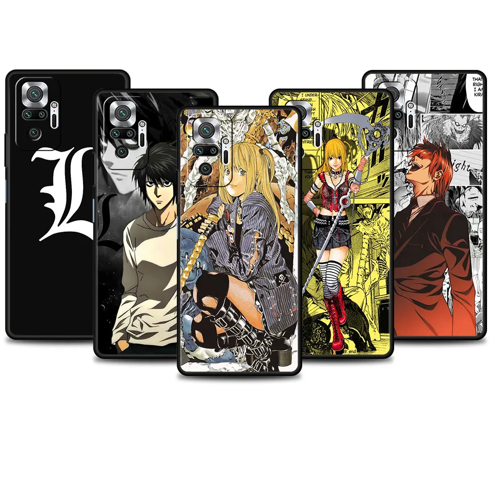 

Phone Case for Xiaomi Redmi 9 9a 9c 8 k40 Note 9s 7 8t 9t 10 11 Pro Cover Silicone Funda Black Coque Death Note L Yagami Light
