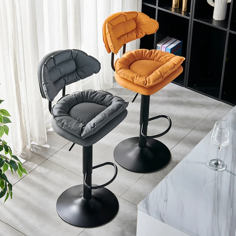 

Bar Chair Modern Simple High Chair Swivel Front Desk Cash Register Lift Home High Stool Back Light Luxury Bar Chair