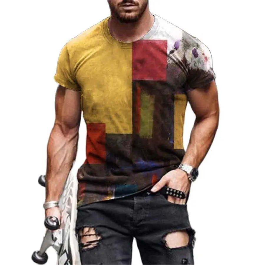 

Graffiti Art T Shirt Men's Retro Fashion Print T-Shirt Streetwear Sports Muscle T-Shirts Tops Summer Casual Oversized T-Shirts