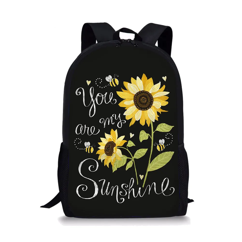 

Sunflower Printing Pattern School Backpacks & Pencil Bag & Lunch Bag Personalized Kids Daypack New Design Rucksack for Teenager