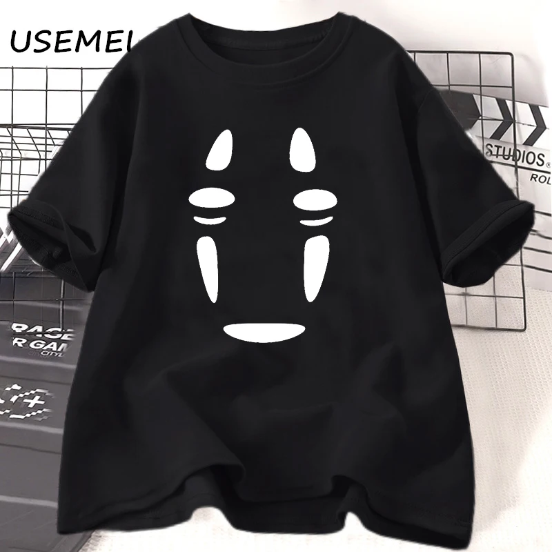

Japanese Anime Spirited Away T Shirt Women Men Graphic T Shirs No Face Totoro T-shirt Cotton O Neck 90s Aesthetic Clothes