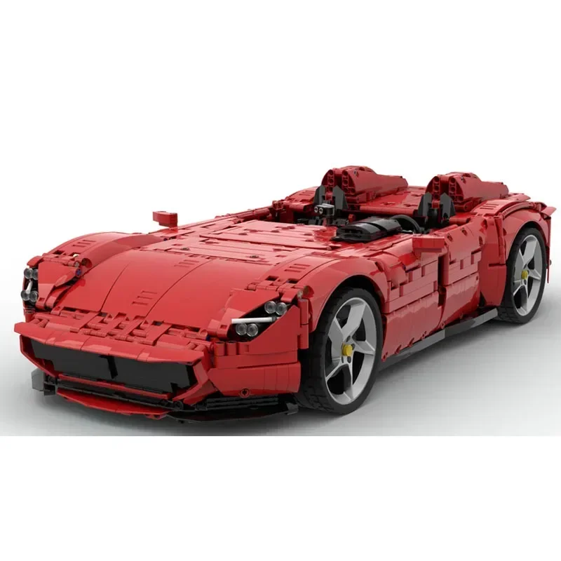 MOC- 160768 Красный новый суперкар 1:8 сборка сращивания модель строительного блока 3587