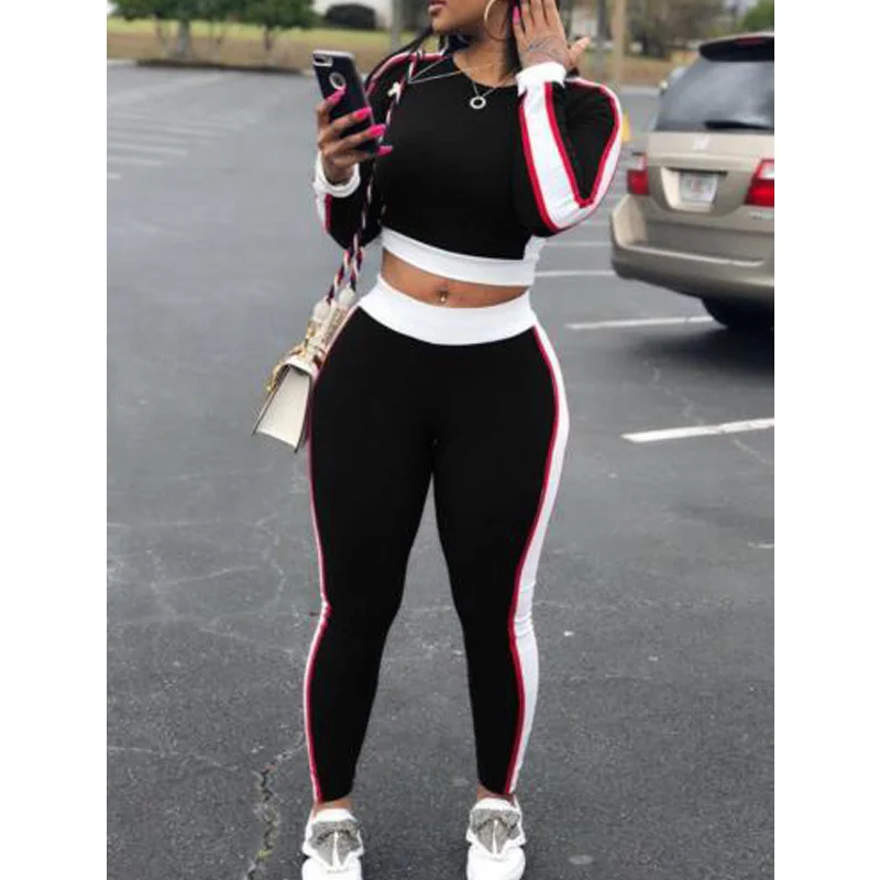

Women Sports Set Yoga Sleeve Crop Top Pants Outfit Workout Gym Fitness Athletic Clothes Tracksuit Plus Size