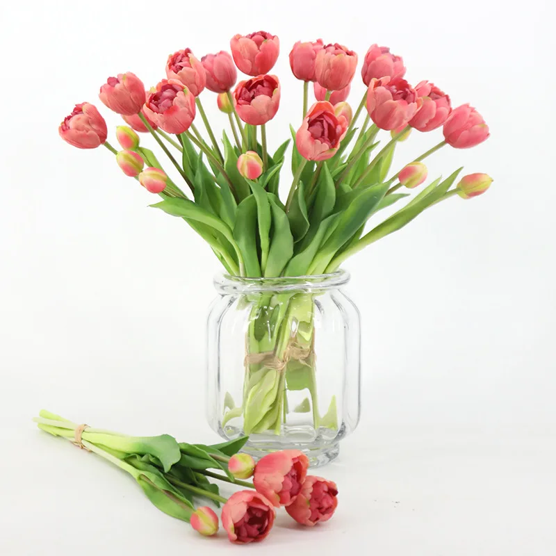 

New Artificial Flower Silicone Tulip Real Touch Bouquet 39CM Luxury Home Living Room Decorative Fake Plant Flower Arrangement