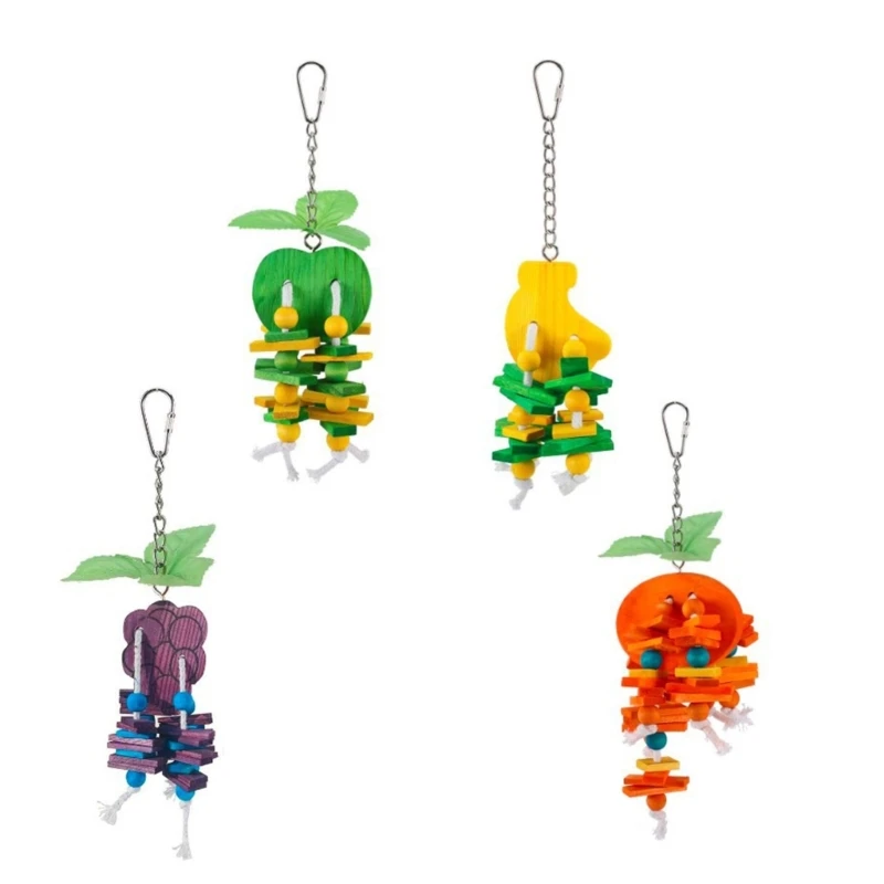 

Small Animal Handmade Wooden Blocks Pet Grinding Teeth Toy Colorful Fruit