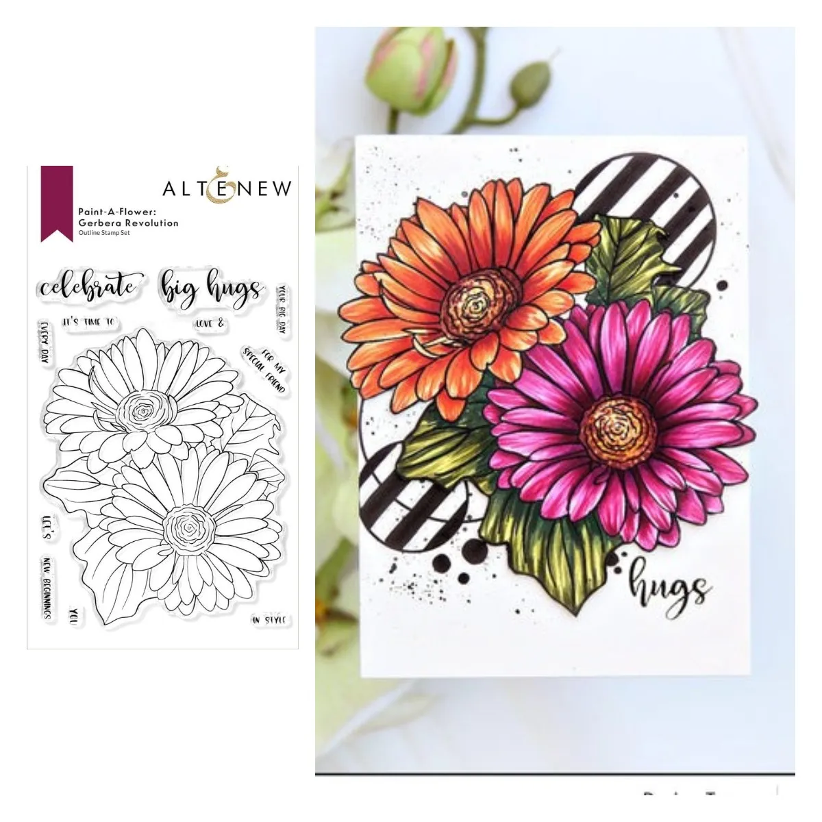 

Paint-a-flower: Gerbera Revolution Outline Stamps Diy Scrapbooking Card Paper Cards Handmade Album Stamp Die Sheets