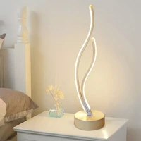 18w modern led table lamp energy saving spiral acrylic bedside decorative lamp night light reading desk light for lighting decor
