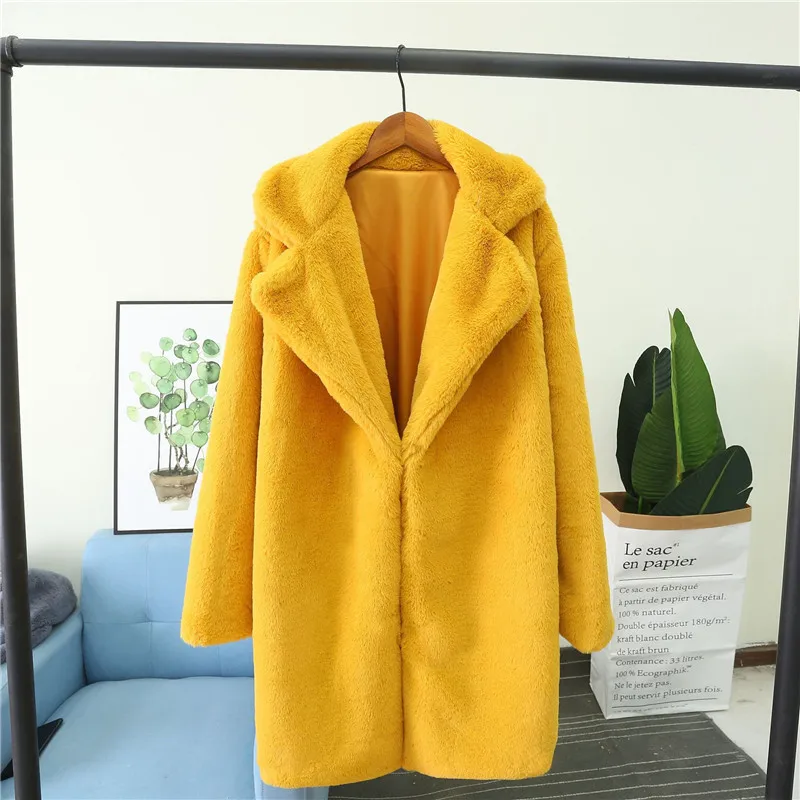 Faux Fur Coat Women Autumn Winter 2022 Casual Loose Long Jackets Female Soft Fur Plush Outwear Thick Warm Oversize Clothing