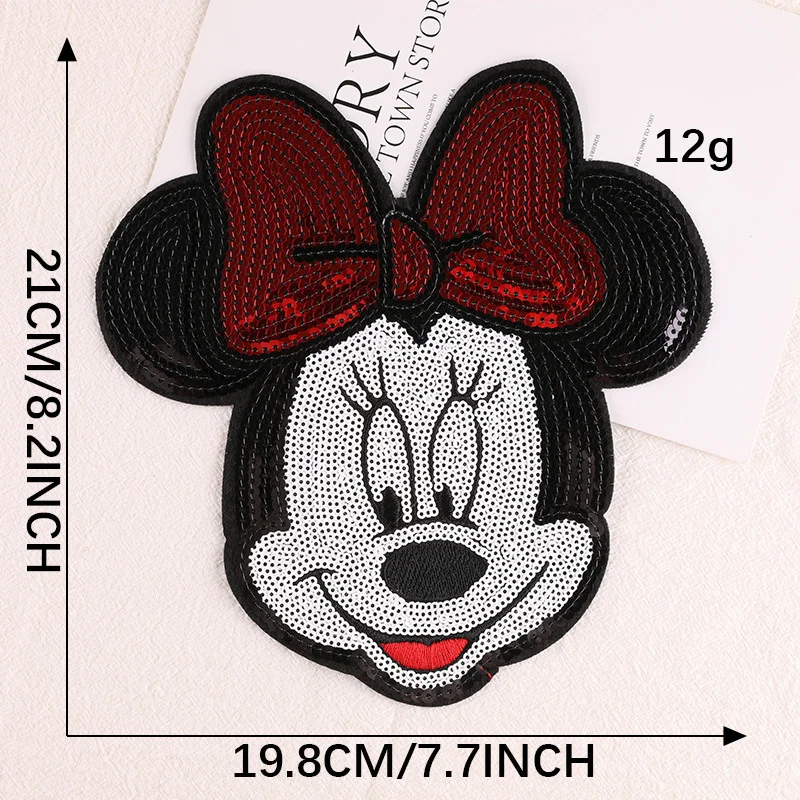 Sequins Mickey Mouse Clothing Patch Sew Embroidery Clothes Patch Disney Cartoon Minnie Patches Sweater Jeans Coat DIY Decoration images - 6