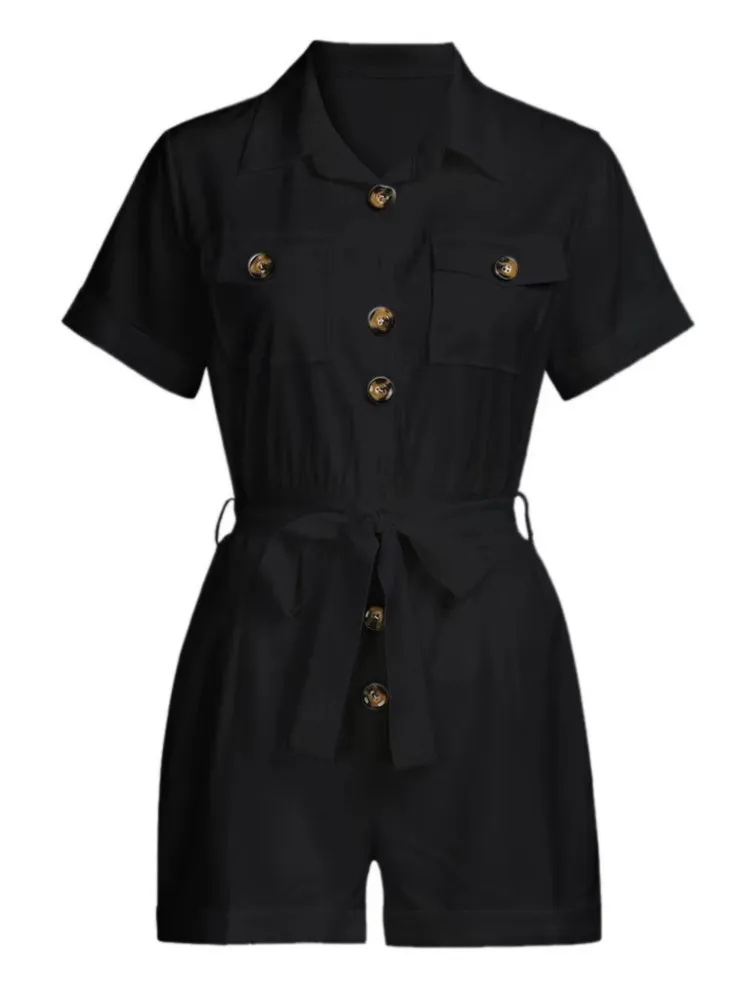 Новое поступление 202 женский летний комбинезон в стиле бохо на пуговицах