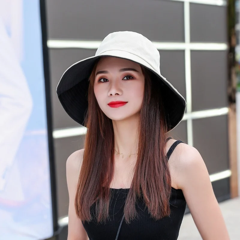 

Sun Hat Summer Foldable Bucket Hat for women Outdoor Sunscreen Cotton Fishing Hunting Cap Anti-UV wide brim bucket Sun hat