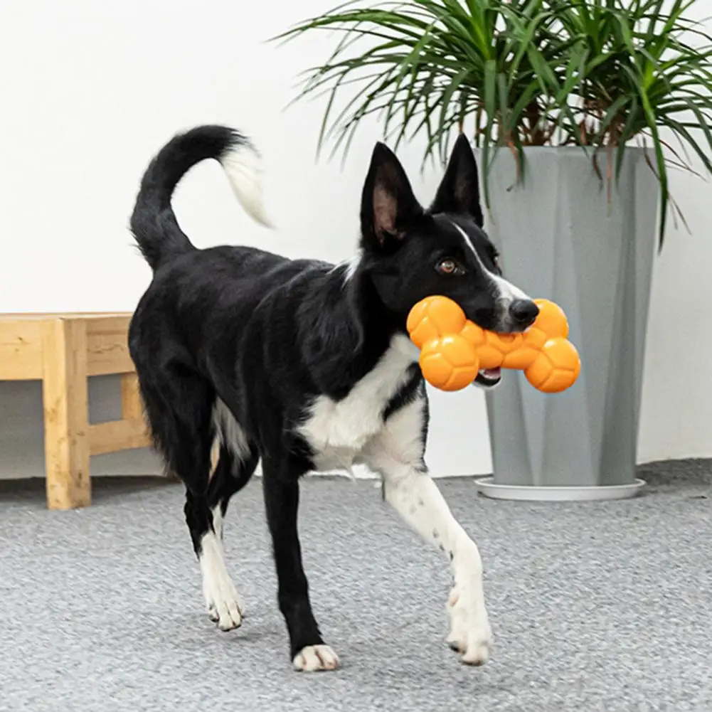 

Pet Chew Toy Eco-friendly Reusable Safe High Toughness Bone Shape Pet Squeak Toy for Home Pet Grinding Toy Pet Toy