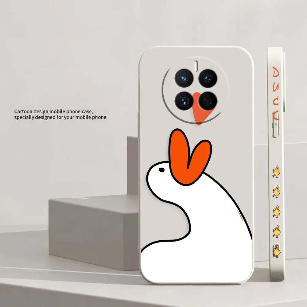 Cute Duck Lover Phone Case For Huawei MATE 10 20 20X 30 40 50 P20 P30 P40 P50 P60 PRO PLUS Colour Liquid Case Cover Funda Shell