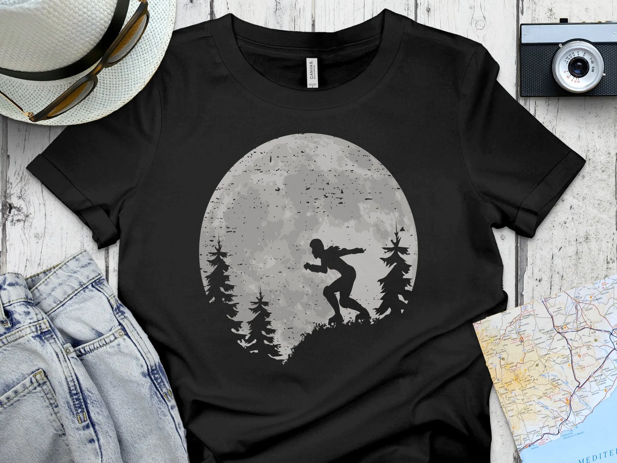 Рубашка для роликовых коньков в полнолуние рубашка фигуристов подарок T