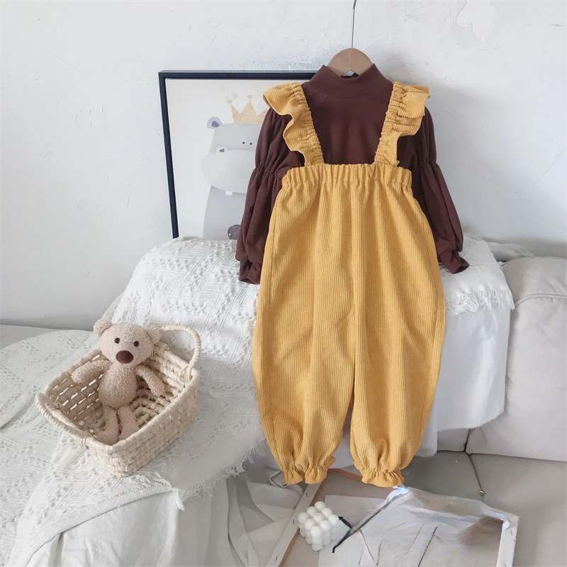 RiniKinda Baby's Clothing Set Girls Pants Baby Pants + Tops T-shirt Kids Overalls Little Girls Trousers Baby Girl Outfit Set