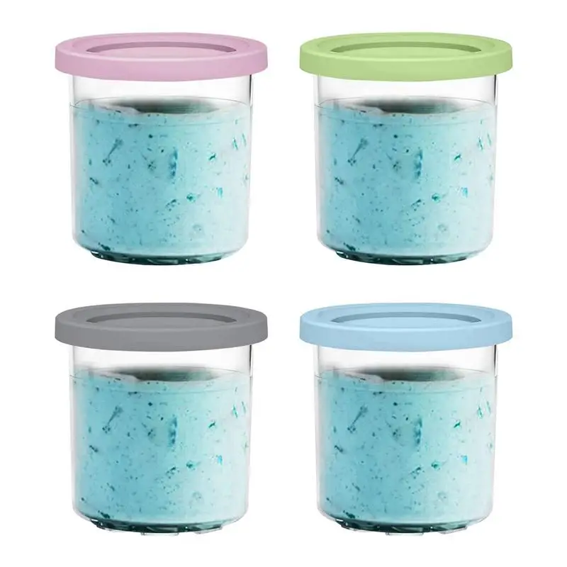 

Reusable Round Ice Cream Container Cup Freezer Storage Bucket With Airtight Lid Freezer Storage Tubs With Tight Sealing Lid