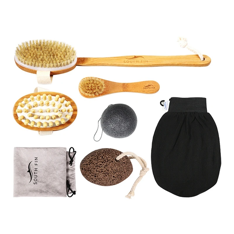 

7 шт., щётки из бамбука для чистки тела