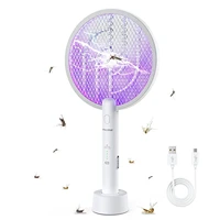 aisitin 2 in 1 bug zapper racket 3000v electric fly swatter racket with 1200mah battery 3 layers mosquito killer lamp indoor