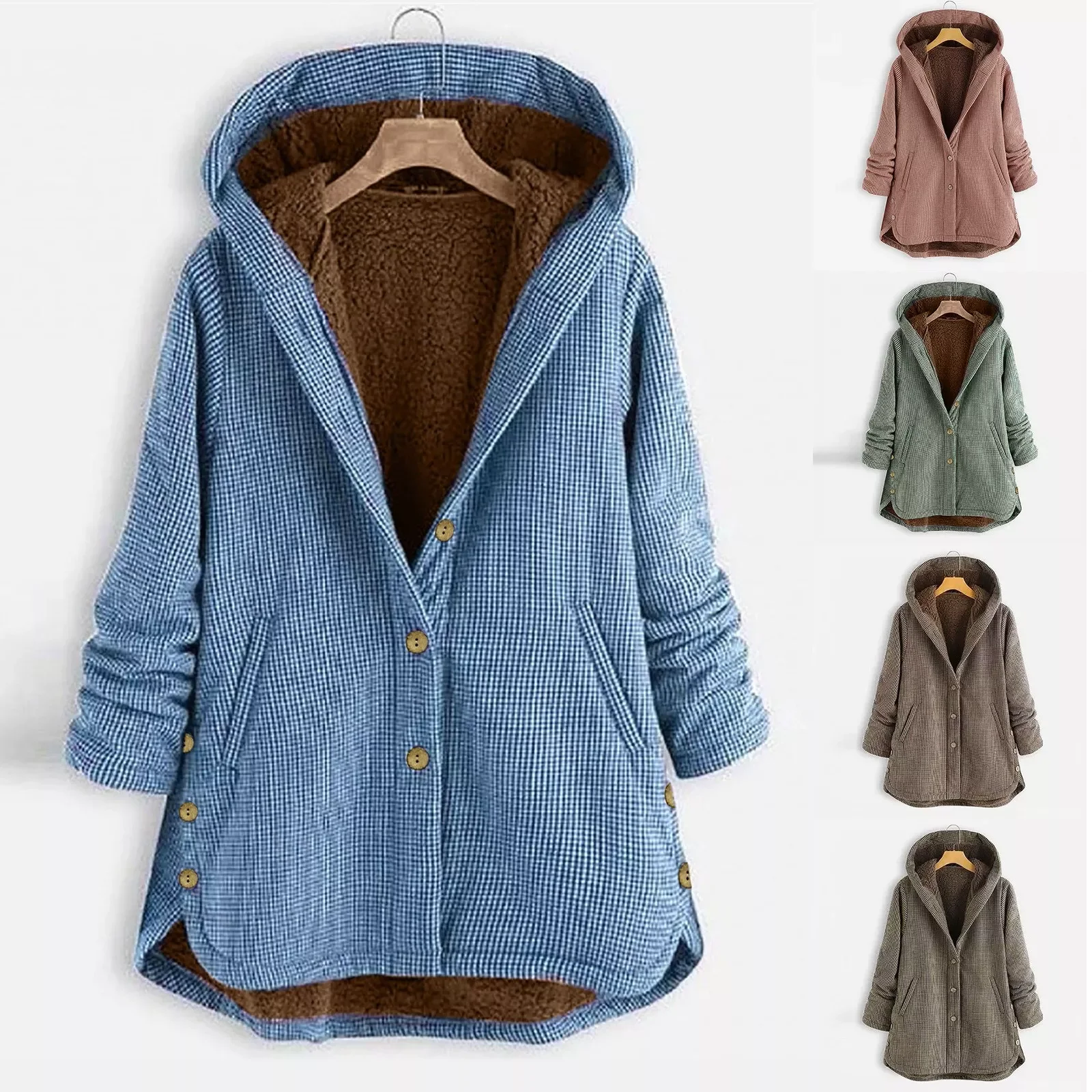 

NEW IN Black Spring Jackets for Women Womens Solid Color Coat Jacket Long Sleeve Zipper Hooded Long Warm Button Women Petite