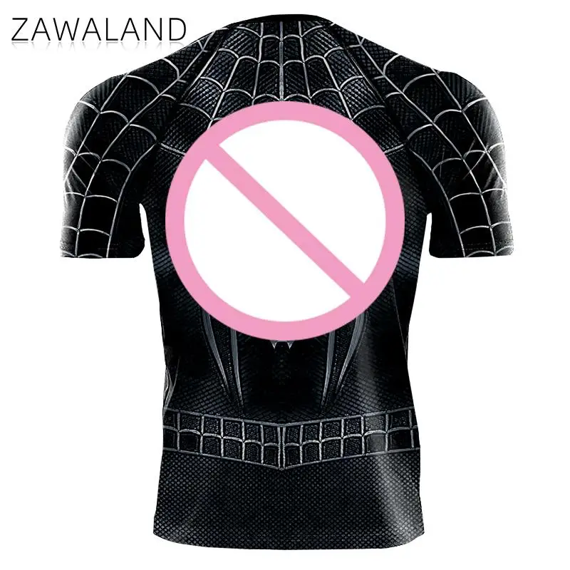 Компрессионная рубашка Zawaland с 3D-принтом из фильма Паук быстросохнущая
