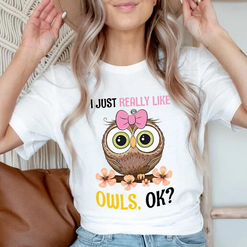 

Мне действительно нравятся совы, хорошо Футболки с надписью для женщин, летние женские футболки, топы для девочек, футболка, женская футболка с графическим рисунком совы