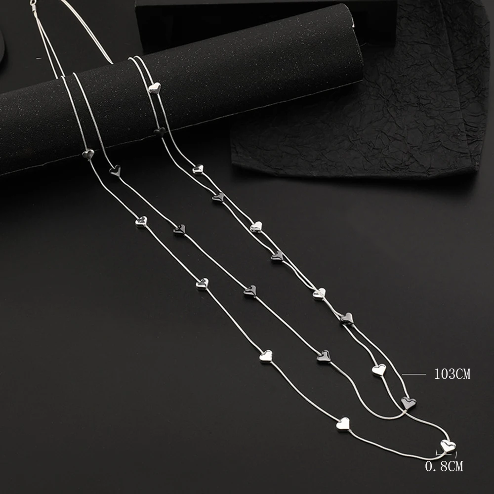 Винтажные Длинные ожерелья-цепочки ожерелье с милым сердцем новые в готическом