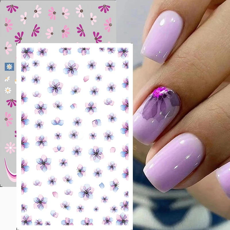 

Nail Stickers Watercolor Flowers Nail Art Water Decal Back Glue Nail Stickers Nail Art Decorations Accessories For Nail Tips