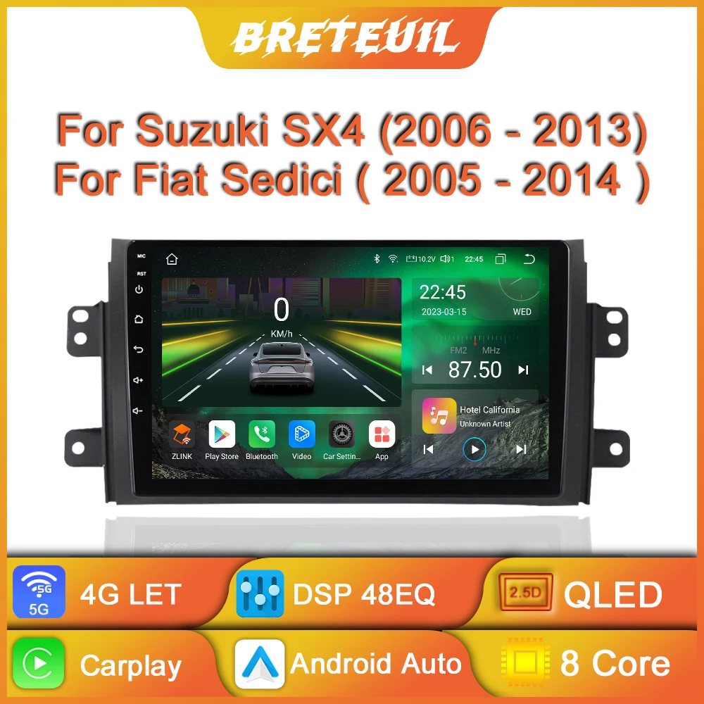 Фото Для Suzuki SX4 2006 2007 2008 2009 2010 2011 2012 Автомобильное радио Android Мультимедиа Видеоплеер Carplay GPS Навигация Carplay Сенсорный экран Авто Стерео Интеллектуальные системы №1