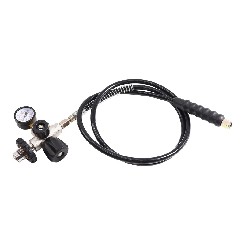 Big diving tank fill station valve 6000Psi Pressure Regulator Fill Station Hose Air Tank G5/8-14 with 7/16-20UNF on off
