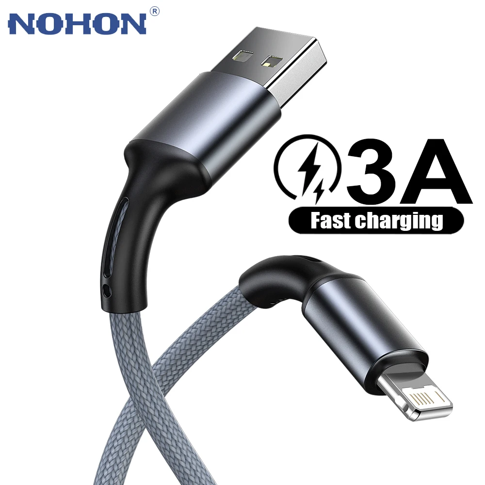 USB-кабель для быстрой зарядки iPhone 13 12 11 Pro Max X XR XS 10 8 7 6 5 s Plus SE длиной 2 м 3 кабель