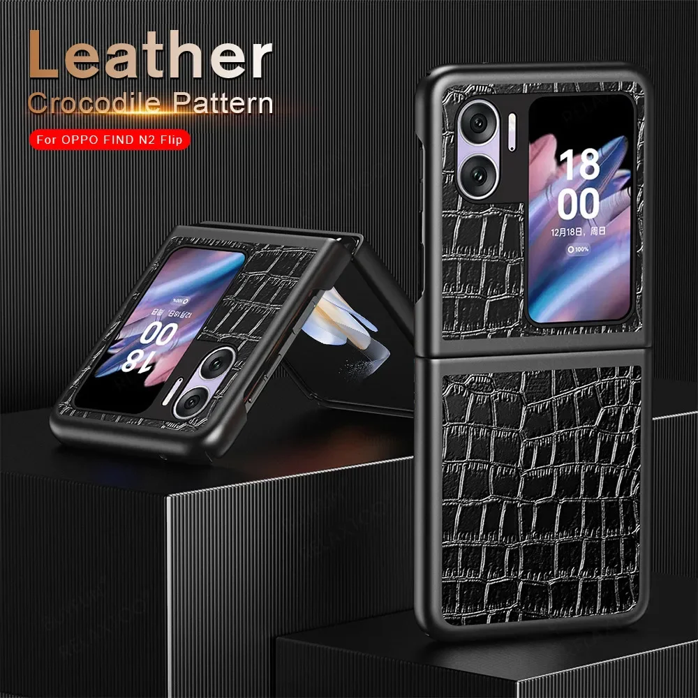 

Luxury Leather Case For Oppo Find N2 Flip 5G FindN2Flip Hard Bumper Shockproof Fundas Appo Opo Find N 2 Flip N2Flip Cover Capa
