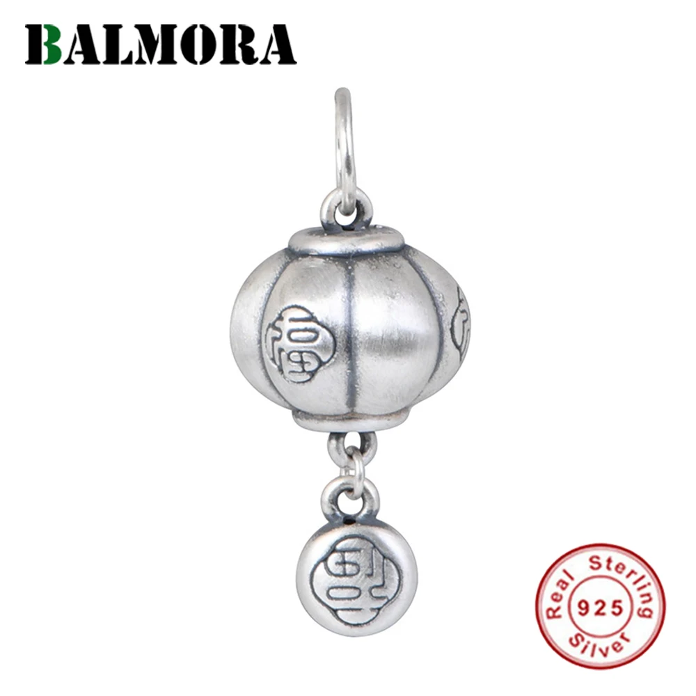 

BALMORA Real S990 Silver Vintage Retro Hollow Pumpkin Lantern Pendant For Women Men Thai Silver Jewelry Gift Without a Chain