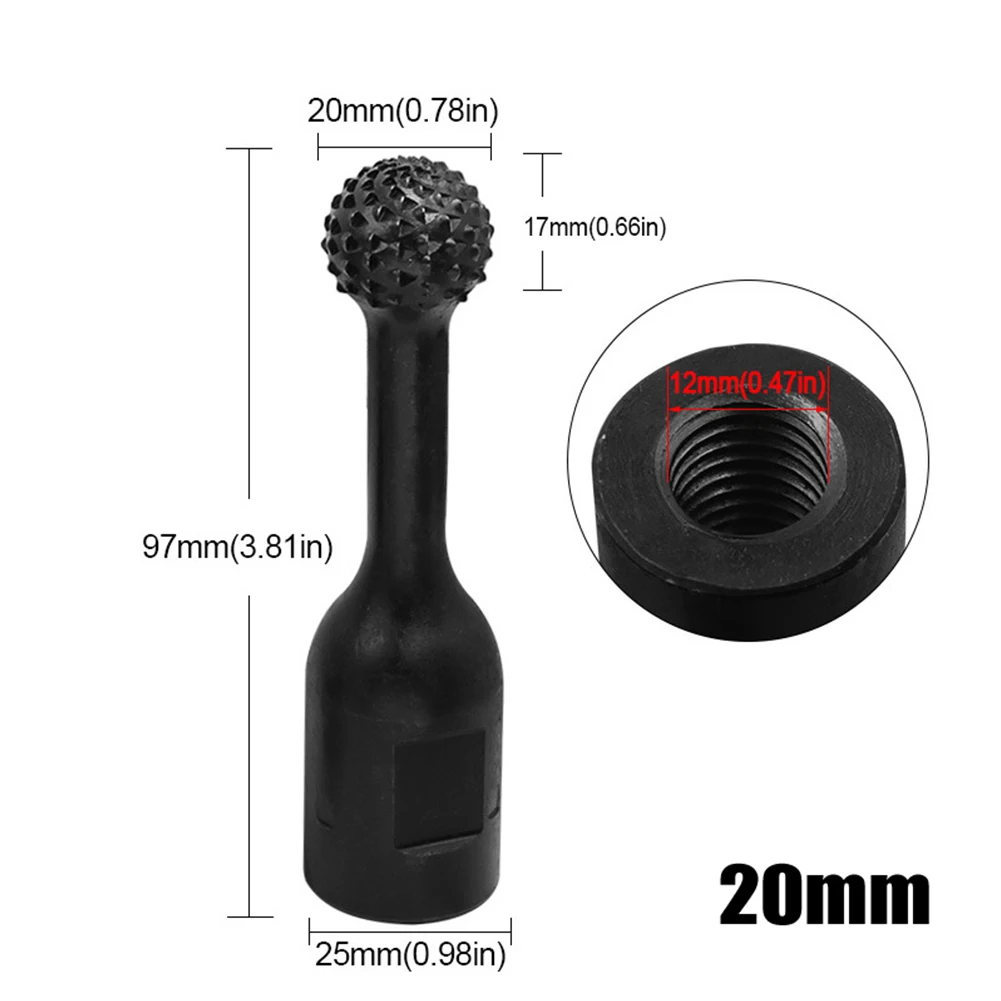 

20/25/30mm Ball Type Grinding Head File Burr Wood Carving Bit Grinding Head For 115 125 Type Angle Grinders Power Tool Parts
