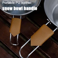 outdoor pot hot handle leather holder iron frying pan handle cover cast iron skillet handle covers pot anti scald leather cover