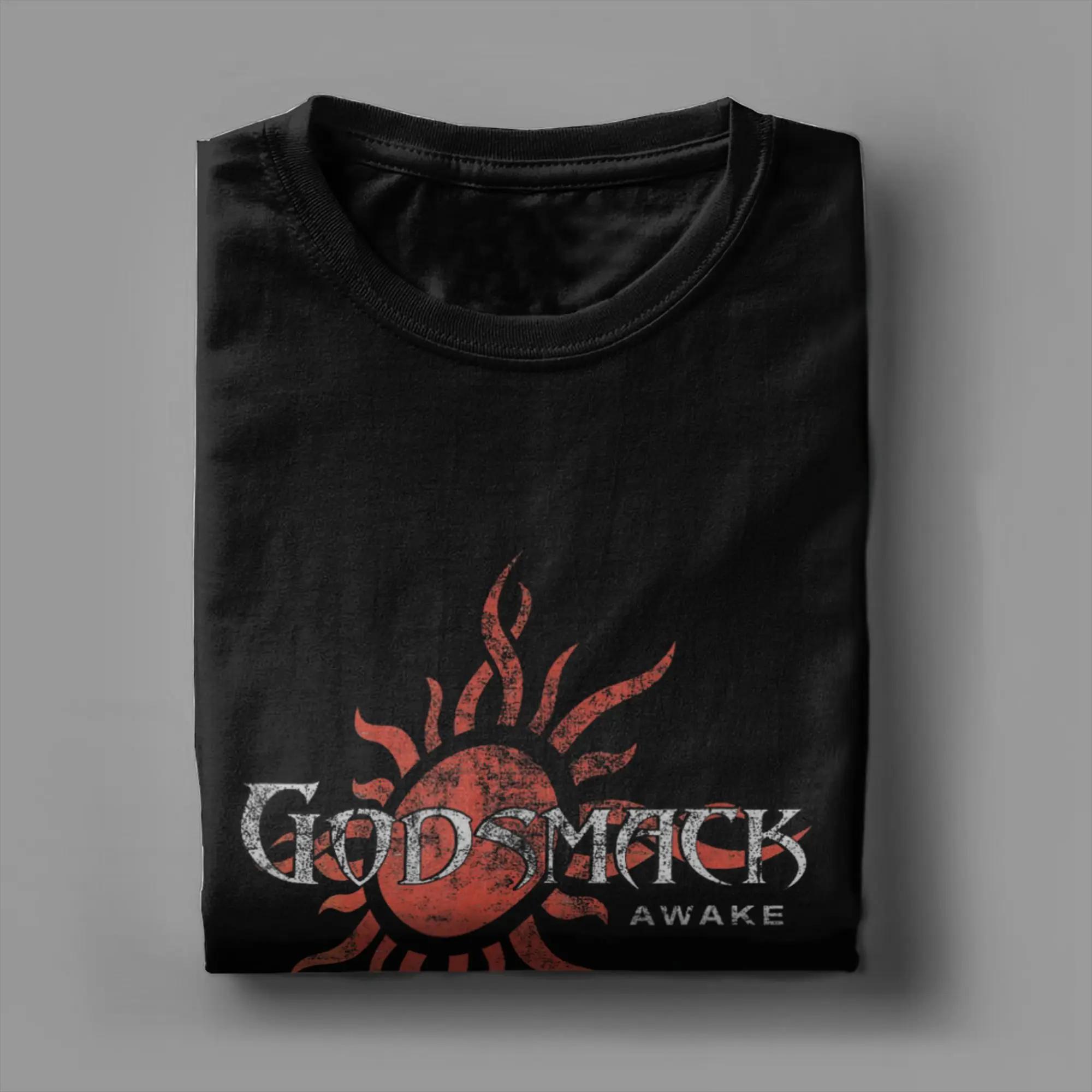 Фото Футболки Godsmack The Rise of Rock ITIN, мужские хлопковые футболки для отдыха, футболки с круглым вырезом, одежда с короткими рукавами и принтом №3