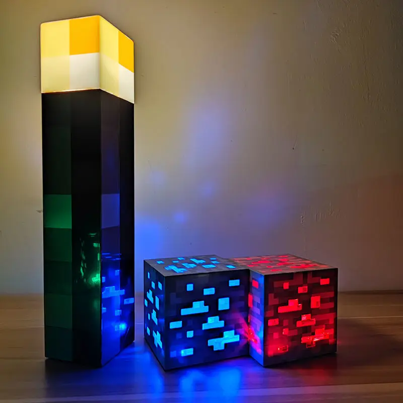 

Creative Brownstone Torch Lamp Usb Rechargeable Game Ore Night Light for Living Room Party Gaming Room Decoration Children Gifts