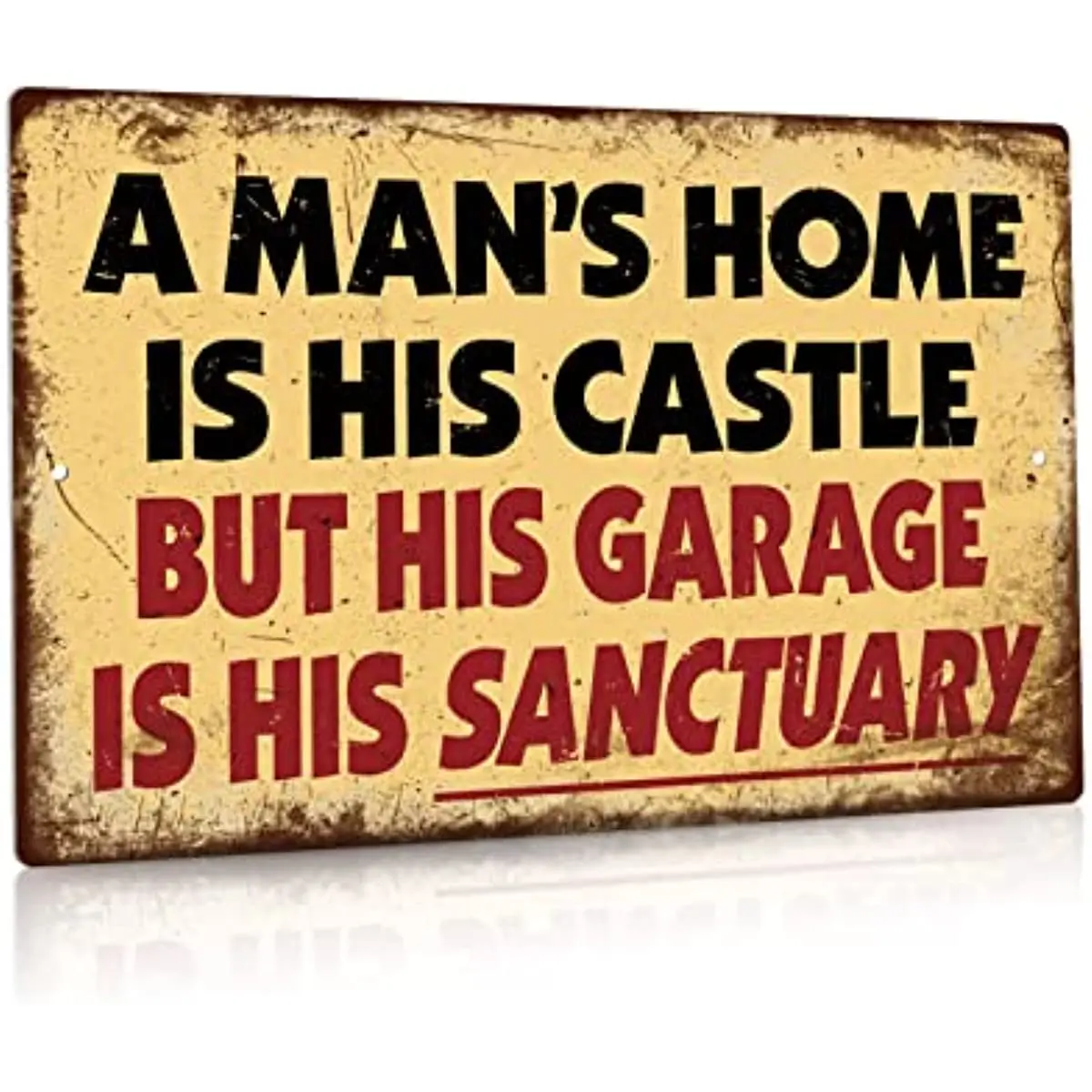 

Funny Decor Metal Tin Sign Garage Man Cave Wall Decor A Man'S Home Is His Castle But His Garage Is His Sanctuary