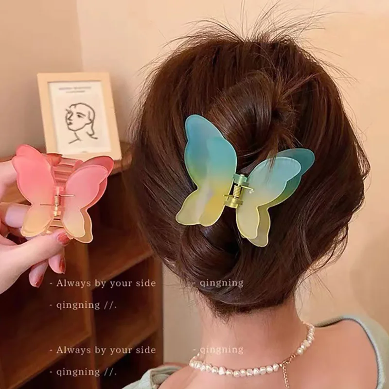 

1 Piece Double-layer Butterfly Shape Fairy Style Ombre Hair Clip Claw