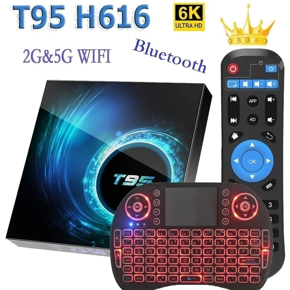 

Tv Box Android 10 2022 Newest T95 Smart Tv Box 6k 2.4g&5g Wifi 128g 3D Voice16g 32gb 64gb 4k Quad Core Set-Top Box Media Player