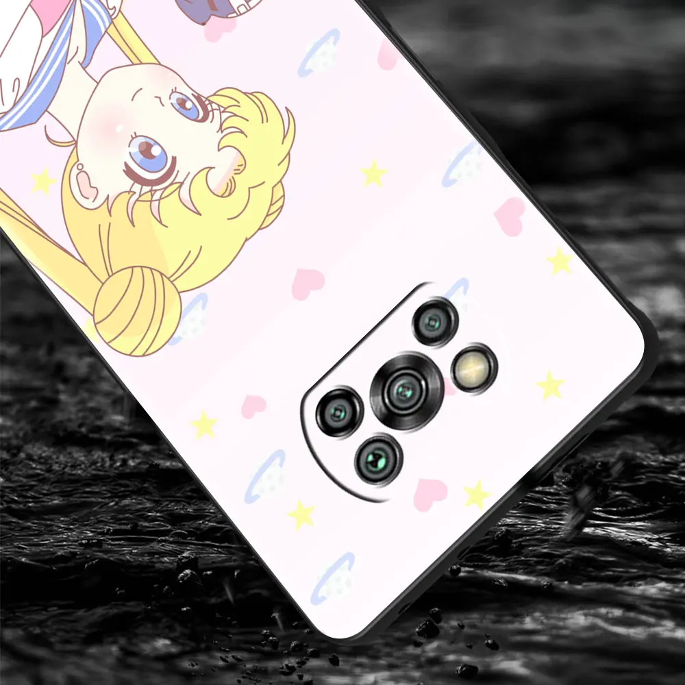 Фото Мягкий чехол для Xiaomi Mi Poco X4 Pro 5G X3 NFC M4 M3 F3 GT F1 11 Lite 11T 10T 9T, чехлы для телефонов, черный чехол, чехлы для девушек Сейлор-Мон №5