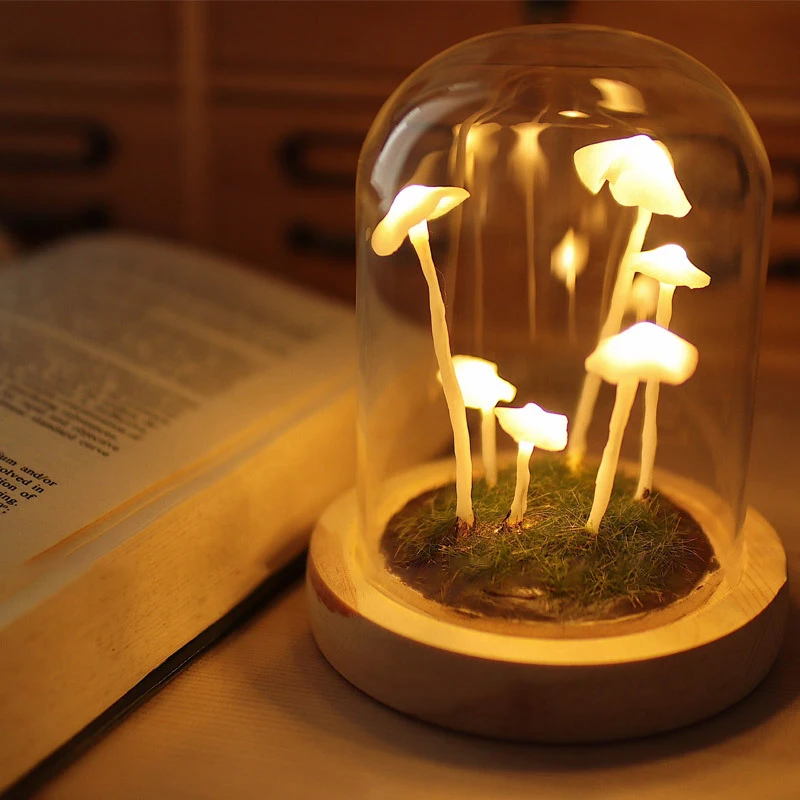 

Hand-Made Creative Retro Mushroom Night Light Diy Material Package Glass Lampshade Decoration Ornaments Christmas Gifts
