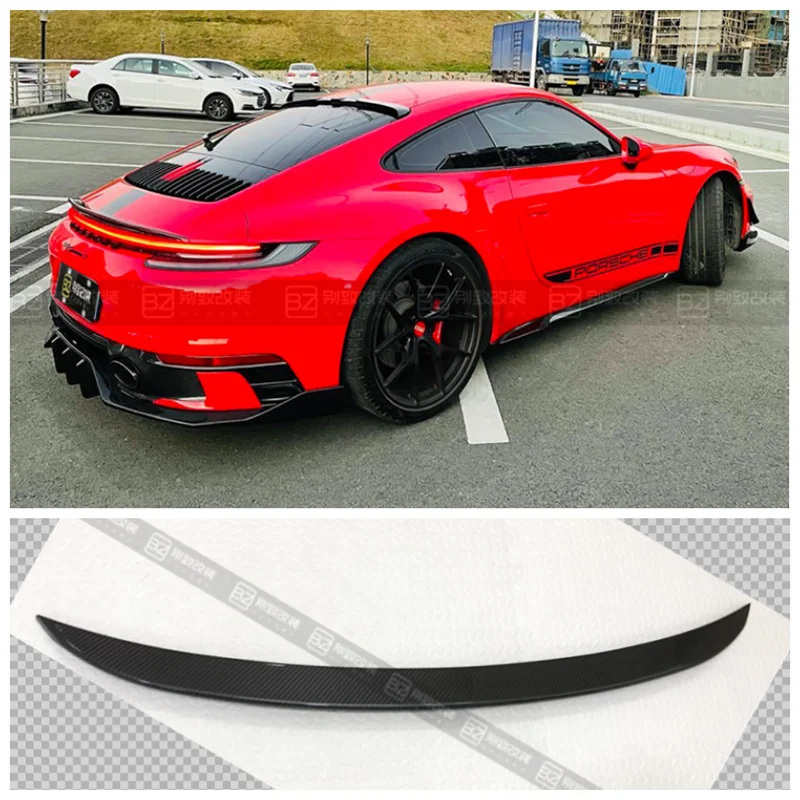 

Real Carbon Fiber Rear Trunk Lip Roof Spoiler Wing Fits For Porsche 911 992 992.1 2019 2020 2021