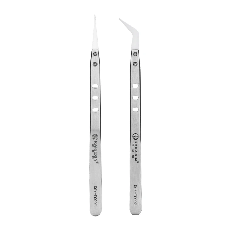 

594C Stainless Steel Ceramic Tweezers, Antimagnetic Tweezer Good Hardness Tip