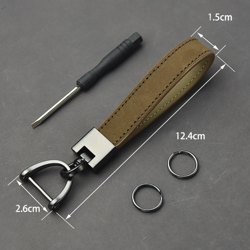 Автомобильный брелок для ключей Роскошный из натуральной кожи однотонная пряжка