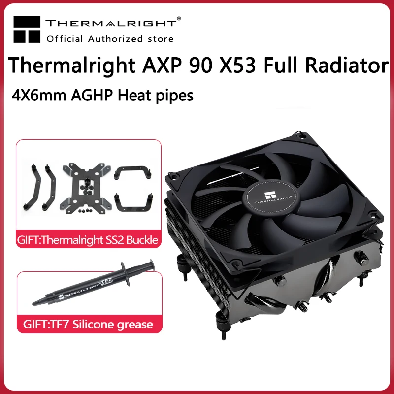 

Черный радиатор для ЦП Thermalright, радиатор для настольного компьютера с 4 тепловыми трубками, нажимной радиатор для Intel 1155 1156 AMD AM4
