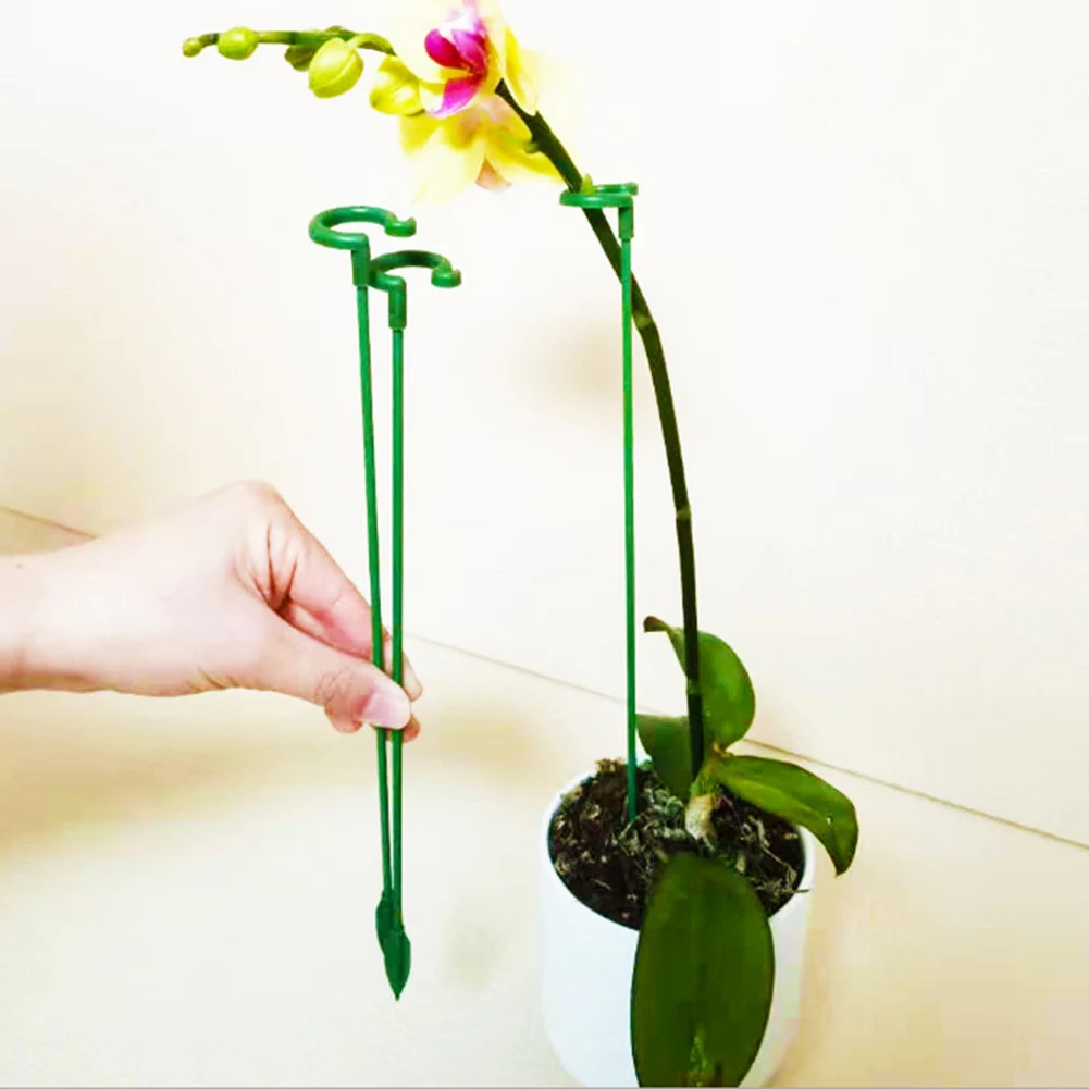 

10pcs Flower Stand Reusable Plant Protection Holder Anti-Lodging Flower Protection Fixing Tool No Rust for Home Gardening Pot
