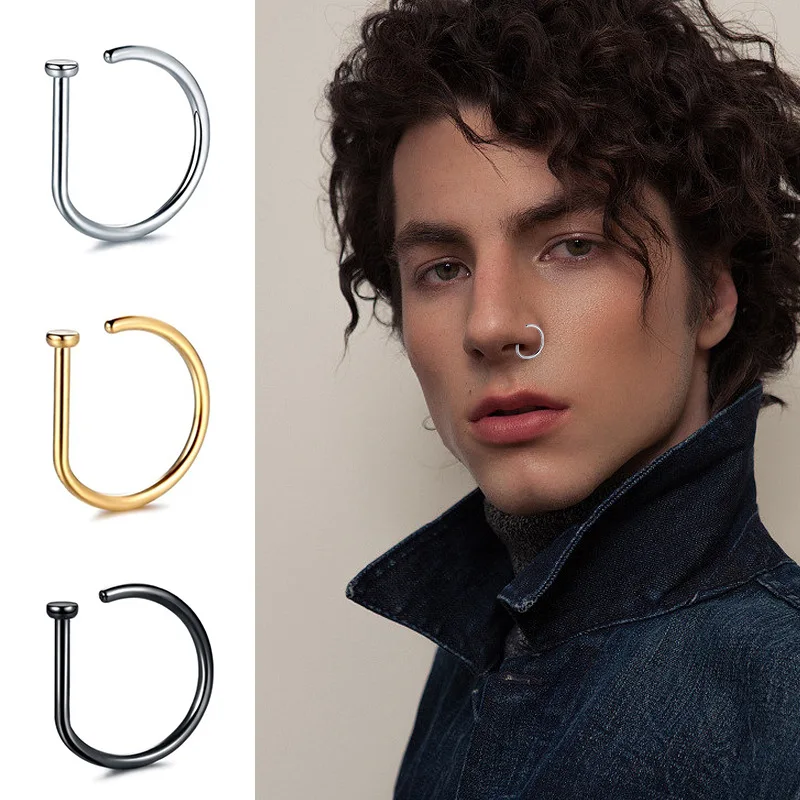 Женское и мужское кольцо в носу с поддельным пирсингом модное панк-зажим для носа