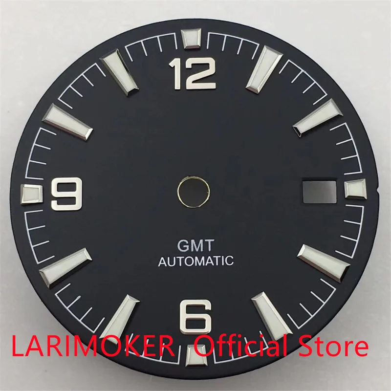 

LARIMOKER 31mm Sterile watch dial green Lumious fit NH34 (GMT) Automatic movement