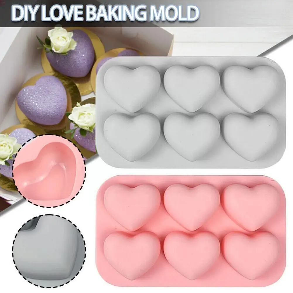

6 подключенных силиконовых форм для торта Love Mousse 3D в форме сердца ручной работы форма для выпечки помадки M6G3