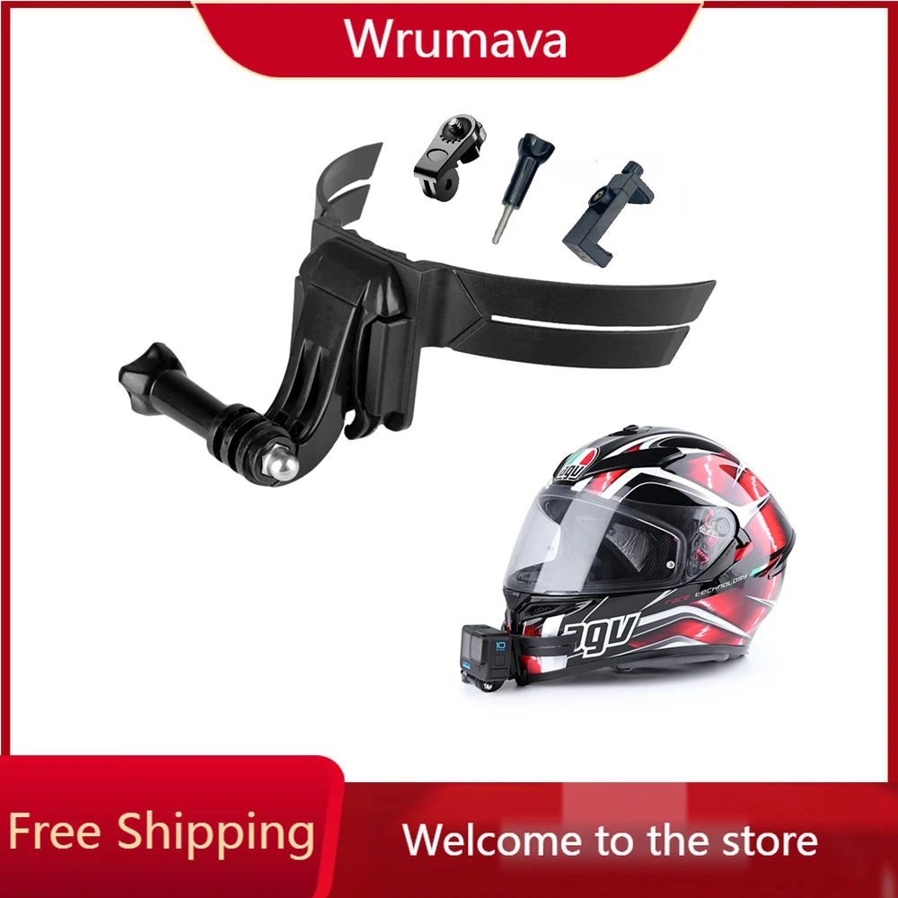 Аксессуары для Gopro Hero 11 10 8 Крепление на мотоциклетный шлем передний подбородок фиксированный кронштейн адаптер для Xiaomi Yi EKEN H9R SJCAM Sj6/8